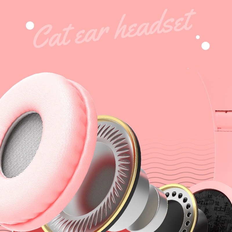 KRECOO Tai Nghe Mèo Kết Nối Chụp Tai Headphone Dễ Thương Có Mic Âm Bass Mạnh Mẽ Siêu dễ