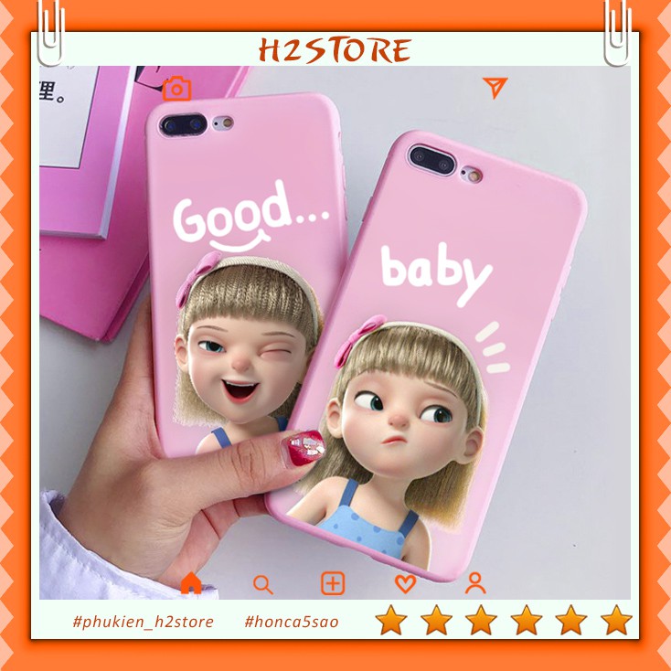 Ốp iphone - Ốp lưng cô bé biểu cảm cho iphone 7 plus 8 plus 6 s plus X s Xr Xsmax 11 11pro 11promax se2