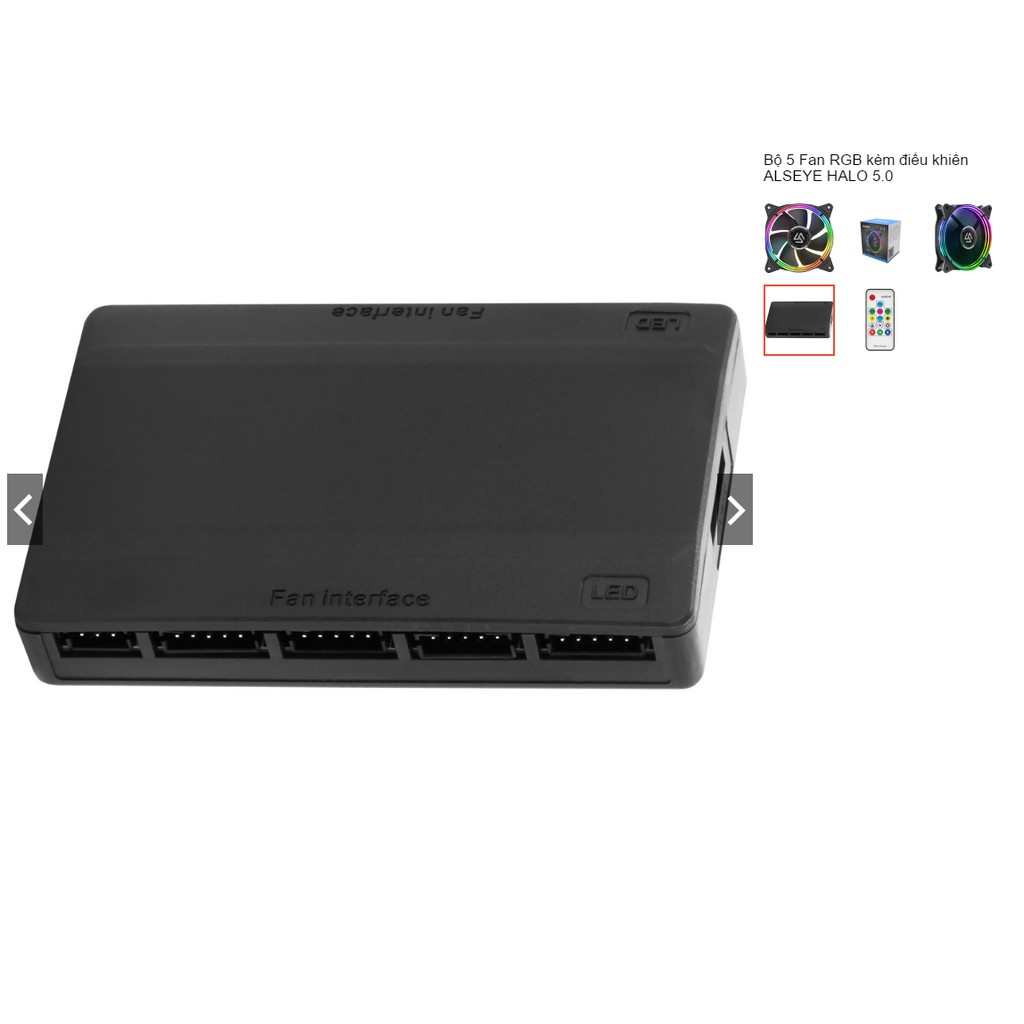 Bộ 5 Fan RGB kèm điều khiển ALSEYE HALO 5.0 | BigBuy360 - bigbuy360.vn