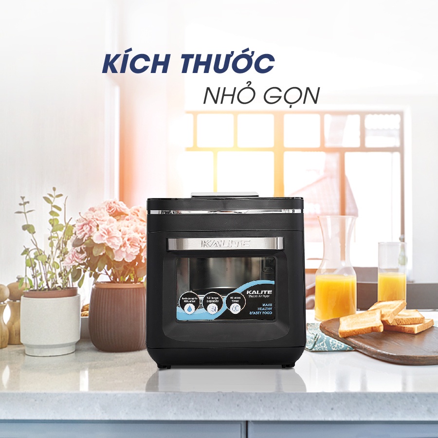 Nồi Chiên Không Dầu Hơi Nước  KALITE STEAM PRO 15L, X Chính Hãng, Giúp Món Ăn Giữ Được Tròn Vị, BH 24 tháng