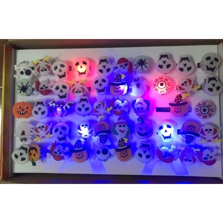 Set 10c Nhẫn Đeo Tay Halloween có đèn sáng