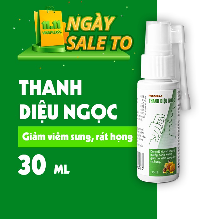 Dung dịch xịt họng Thanh Diệu Ngọc, làm sạch niêm mạc miệng, khoang miệng họng (30ml)