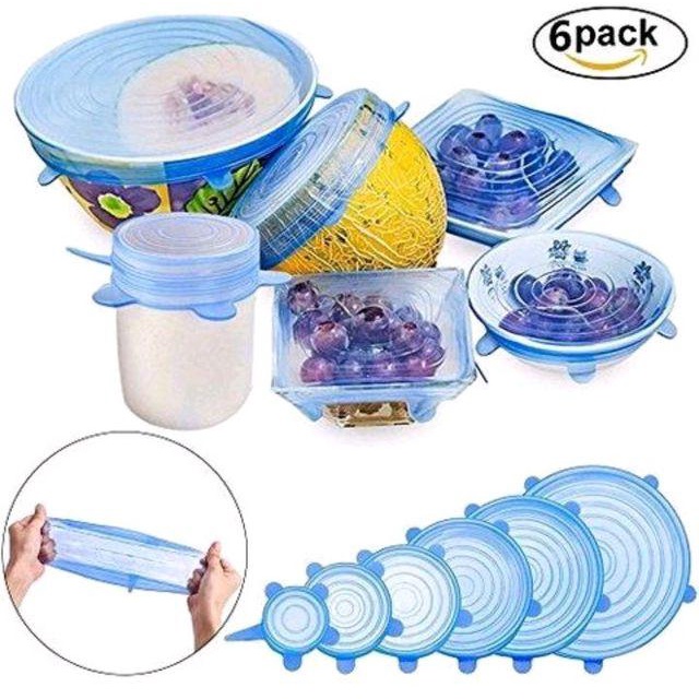 Set 6 miếng siloicon bọc thực phẩm chống đổ nhiều kích thước