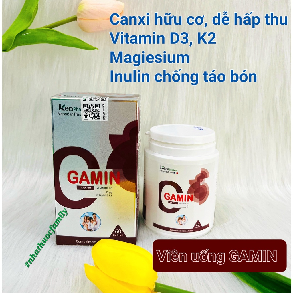 Viên uống GAMIN - bổ sung canxi tảo biển đỏ Lithothamnium Algae  Hộp 60 viên