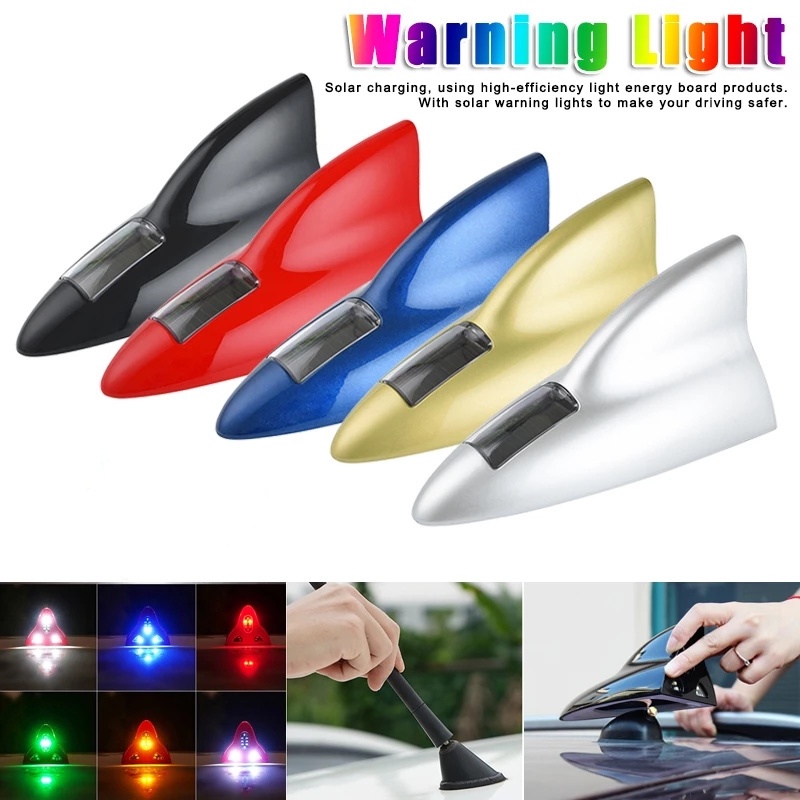 Vỏ Bọc Ăng Ten Vây Cá Mập Cảnh Báo Sử Dụng Năng Lượng Mặt Trời Gắn Nóc Xe Hơi Chống Nước