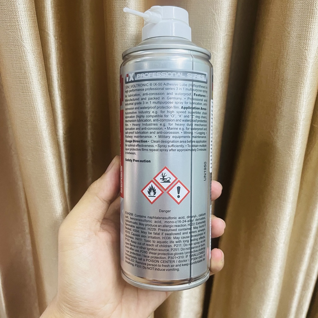 Xịt dưỡng sên,bôi trơn sên Voltronic IX50 400ml - cao cấp, chống văng - CHÍNH HÃNG VOLTRONIC