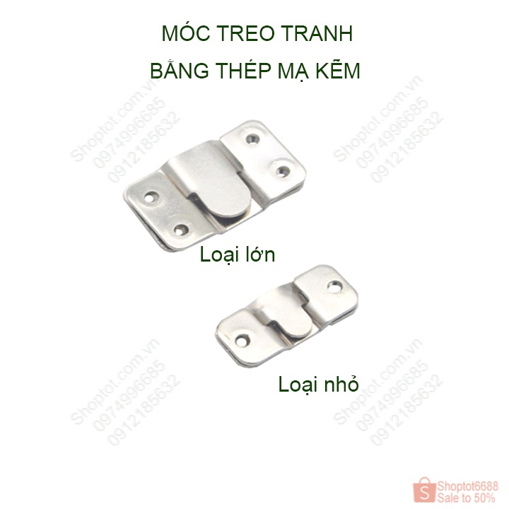 4 miếng  móc treo tranh bằng thép mạ kẽm chống gỉ, có loại lớn nhỏ tùy chọn