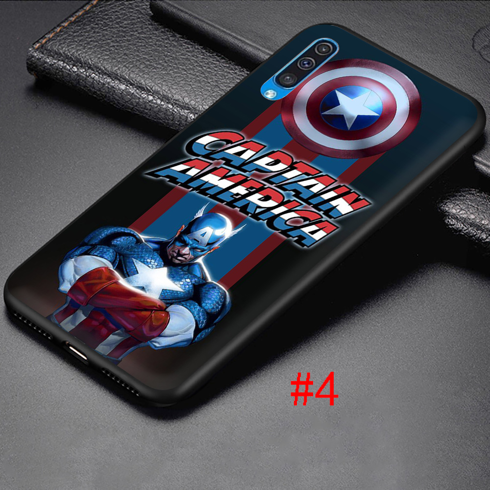 Ốp Lưng Silicone Mềm In Hình Captain America Cho Samsung A6 A7 A8 Plus A9 2018 A3 2016 A5 2017