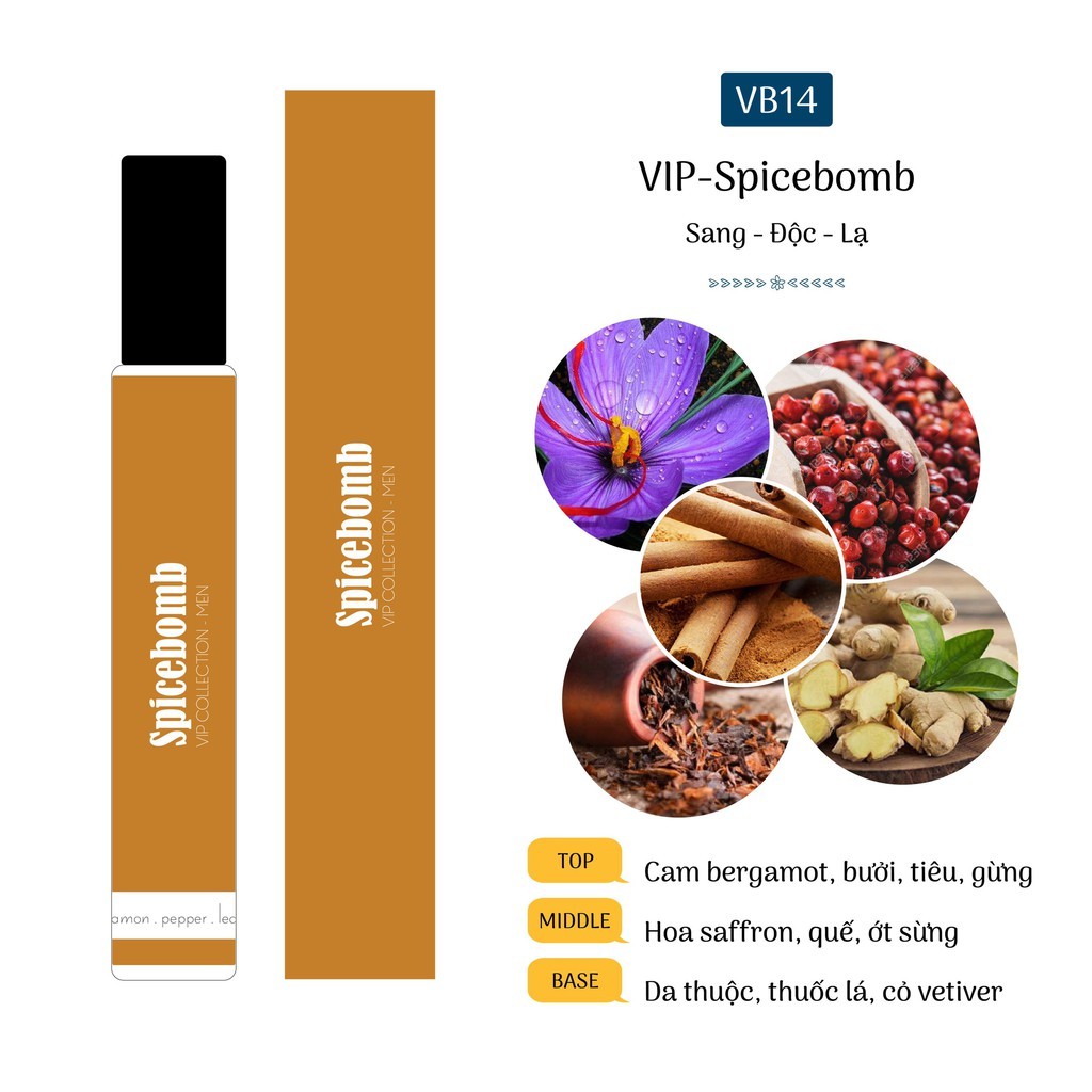 Spicebomb - Tinh dầu nước hoa cao cấp dành cho Nam JAYDEN BOUTIQUE