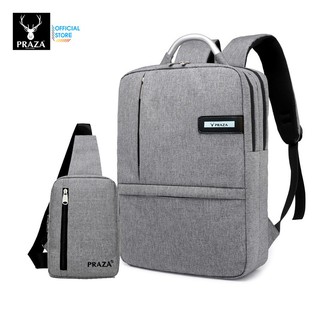 [KHUYẾN MÃI] [Balo thời trang Hàn Quốc ] - Combo Balo Laptop Công Sở Unisex & Túi Đeo Tiện Dụng PRAZA - (BL166 & DC095)