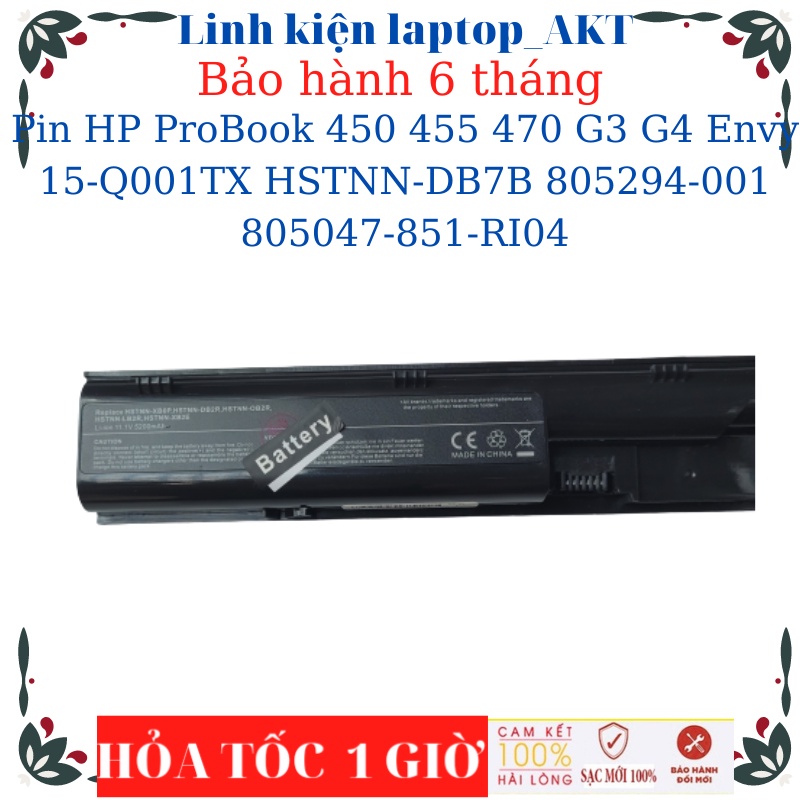 Pin  HP ProBook 450 G3 455 G3 470 G3 450 G4 455 G4 470 G4 Envy 15-Q001TX HSTNN-DB7B 805294-001 805047-851-RI04