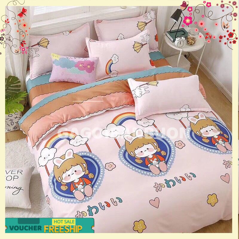 Bộ Chăn Ga Cotton POLY BÉ TAI THỎchăn, ga, cotton, ga nệm, chăn ga, cotton poly, chăn nệm, chăn ga gối, bedding️