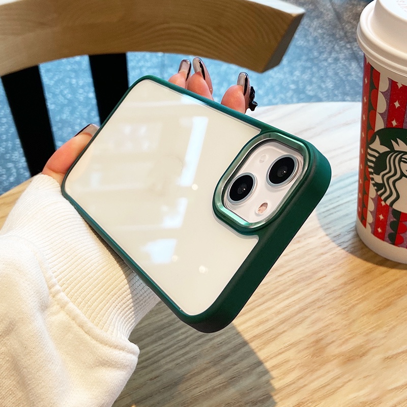 Ốp Điện Thoại Silicon Trong Suốt Viền Kim Loại Sang Trọng Chống Sốc Cho iPhone 13 12 Mini 11 Pro XS Max XR X 7 8 Plus