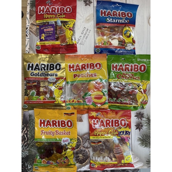 Kẹo dẻo Haribo 80g các vị nhập khẩu