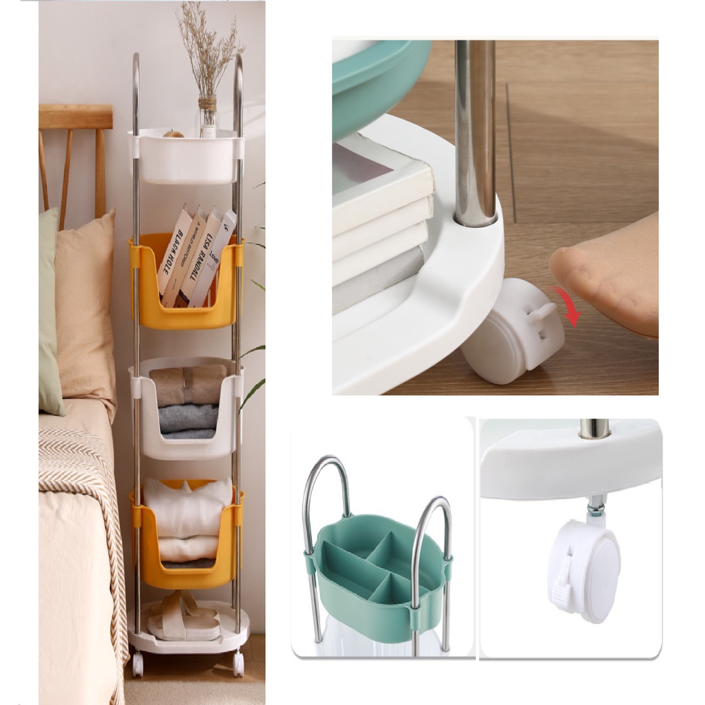 [ Có hình thật] Kệ Góc Nhà Tắm Bằng Nhựa Hàng Loại 1 Có Bánh Xe