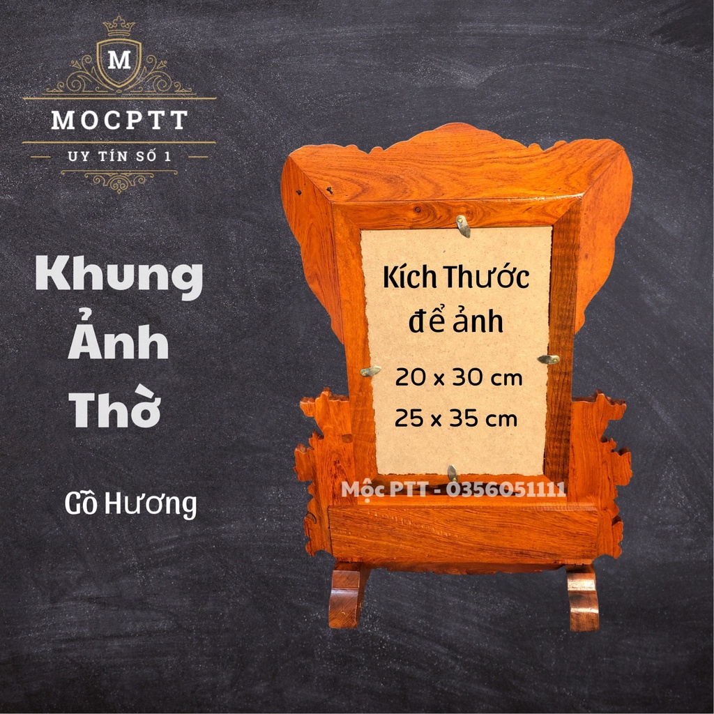 Khung Ảnh Thờ chiện Mai khung đục Gấm gỗ Hương kích thước 20 x 30 cm và 25 x 35 cm đồ dùng phòng thờ