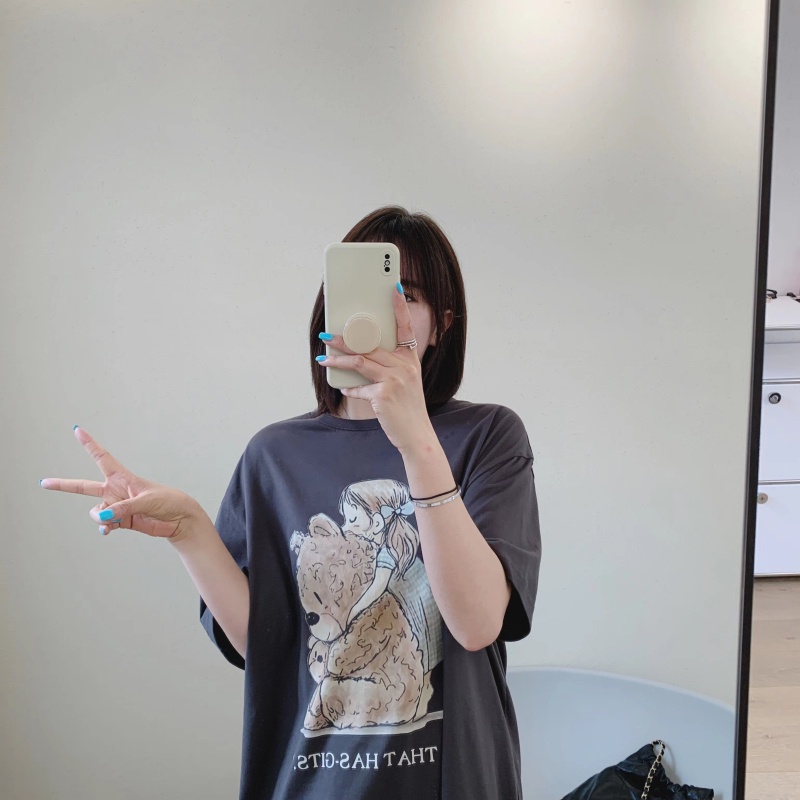 NRVP Áo Thun Cotton Tay Ngắn Cổ Tròn Màu Trơn Thời Trang Dành Cho Nữ