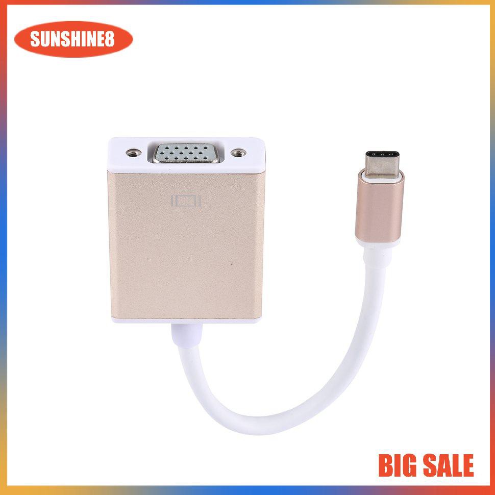 (0504) Usb C Type C Thunderbolt 3 Sang Vga Male To Female Cho Macbook