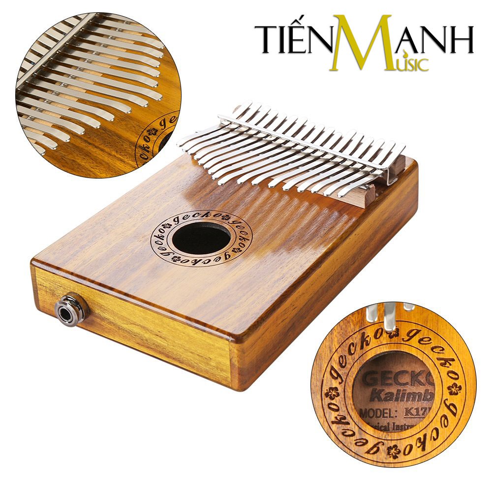 Combo Đàn Kalimba Gecko K17KEQ 17 Phím Gỗ Koa và Hộp đựng (Có EQ - 100% Chính hãng nhập khẩu bởi Tiến Mạnh Music)