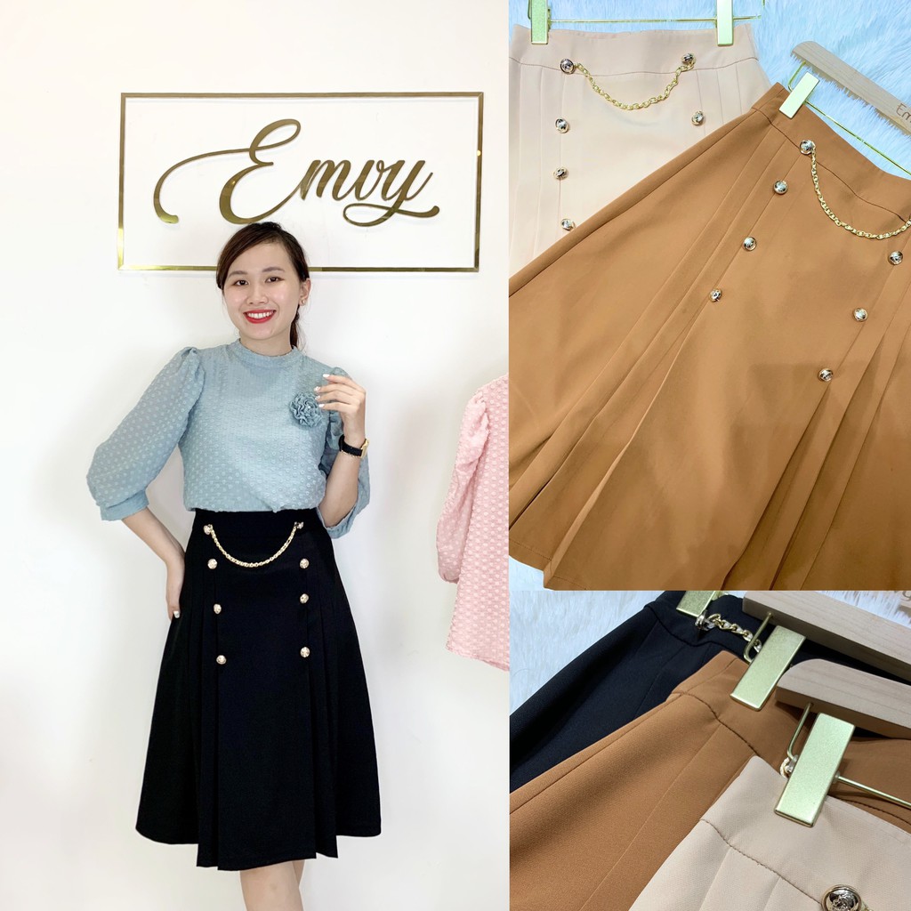 [Mã WASTUP giảm 10% tối đa 30K đơn 99K] Chân váy xếp ly dáng xòe chất liệu Umi cao cấp Emvy - Cv9 | BigBuy360 - bigbuy360.vn