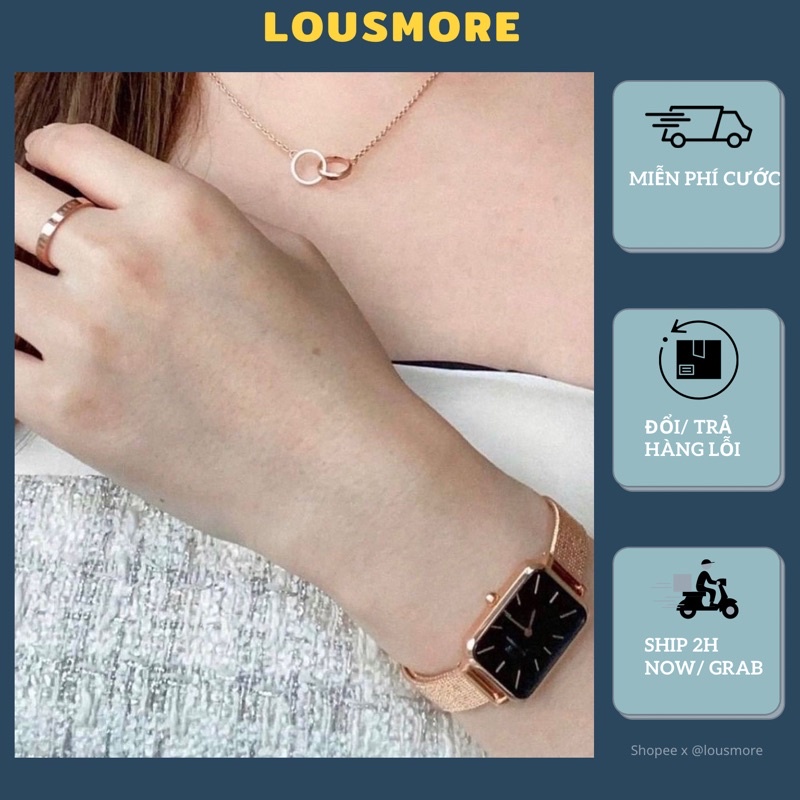 Đồng hồ nữ dây thép DVv kiểu dáng thanh lịch thời trang nhỏ xinh DHW2 LOUSMORE