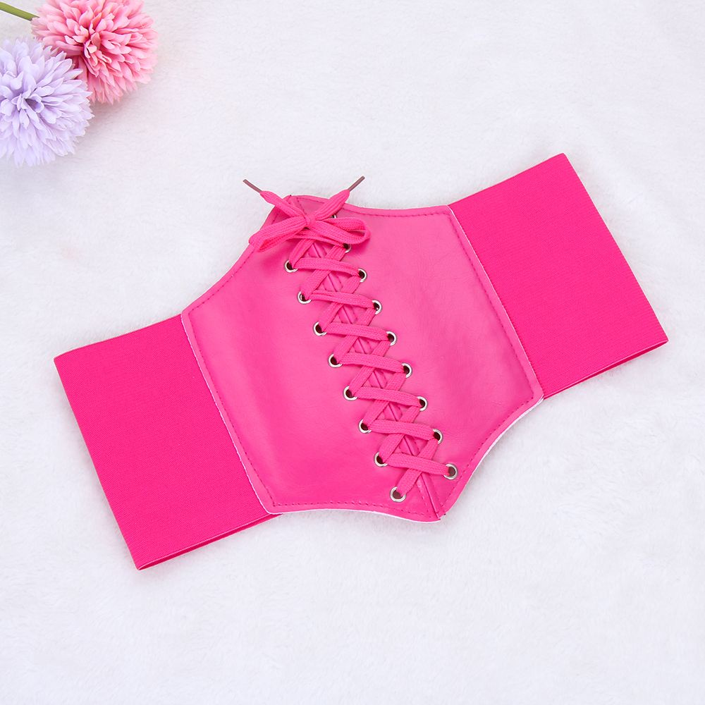 Thắt Lưng Da PU Bản Rộng Co Giãn Nhiều Màu Sắc Thời Trang Cho Nữ