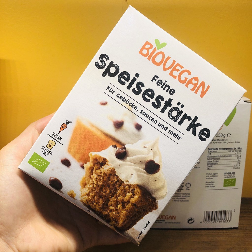 Tinh bột bắp Biovegan hữu cơ Đức, tinh bột ngô làm bánh, bữa phụ, đồ ăn dặm cho bé SAMI KIDS