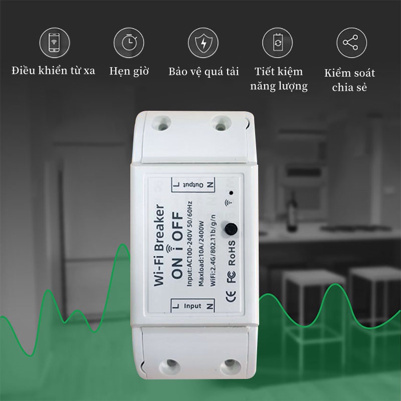 (Giao ngay) Công Tắc thông minh, Công tắc điều khiển từ xa, Công tắc wifi thông minh bằng điện thoại, 3G, 4G,Smart Basic