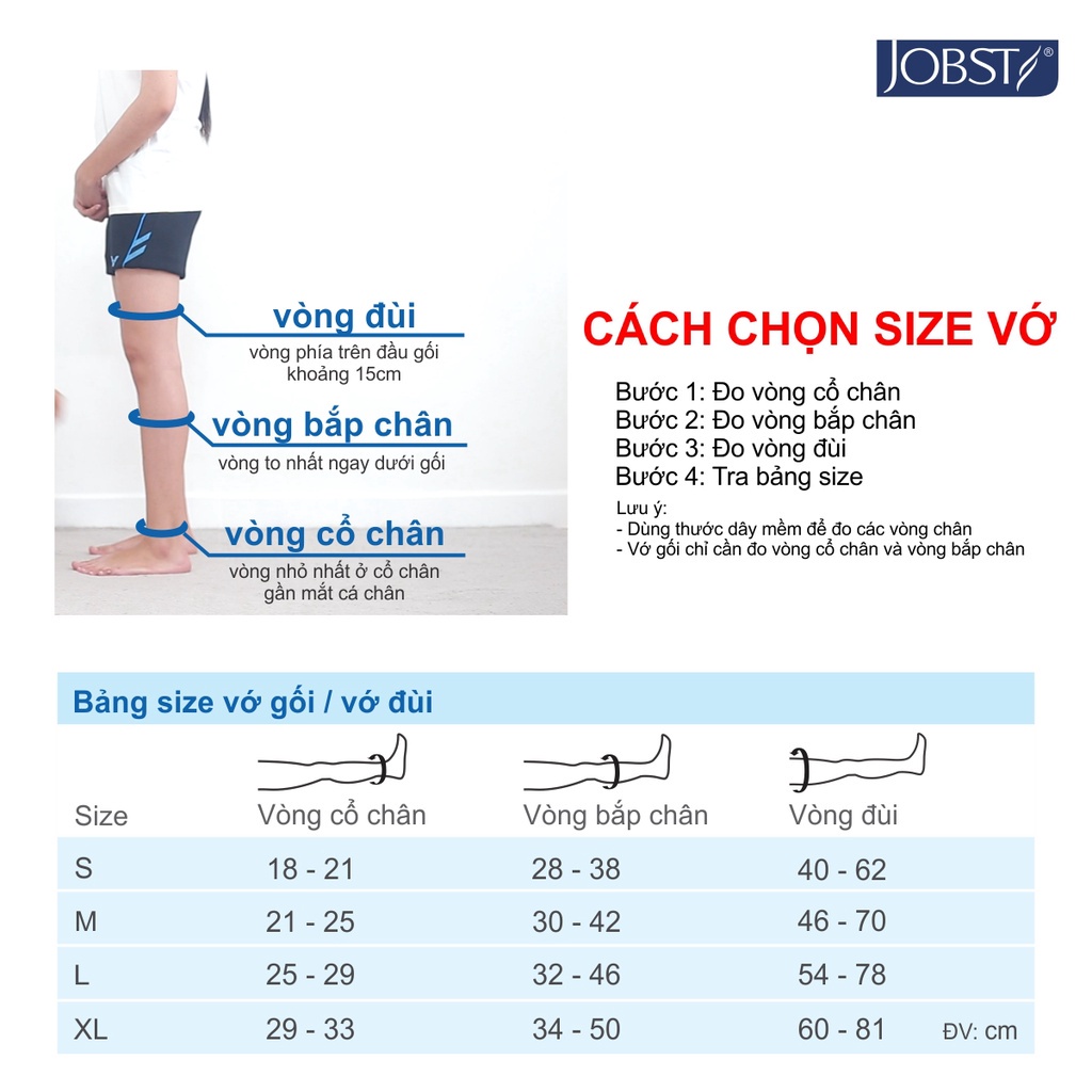 Vớ gối chống giãn tĩnh mạch JOBST RELIEF hỗ trợ hiệu quả cho người bị giãn tĩnh mạch nhập khẩu chính hãng Mỹ