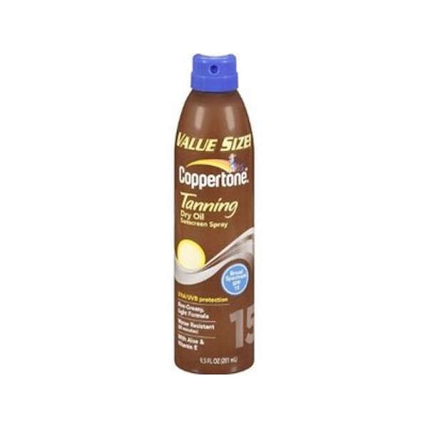 Bình xịt dầu chống nắng &amp; rám da Coppertone Tanning Dry Oil Continuous Spray SPF15 177ml/237ml (Mỹ)