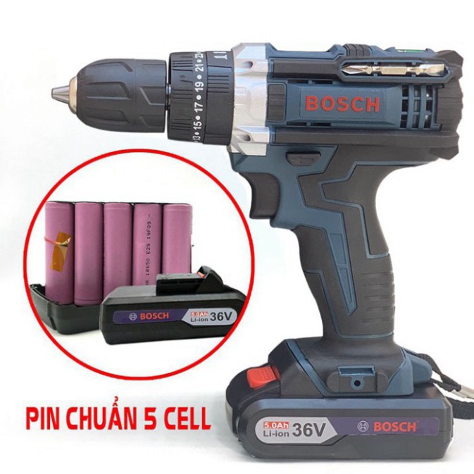 Máy Khoan Bắn Vít Dùng Pin Bosch 36V- máy khoan 3 chức năng có búa- Tặng Bộ Phụ Kiện 26 Chi Tiết | sẵn hàng|