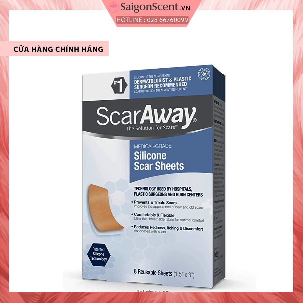 [SaigonScent] Miếng Dán Giảm Sẹo ScarAway Silicone Scar Sheets (8 miếng)