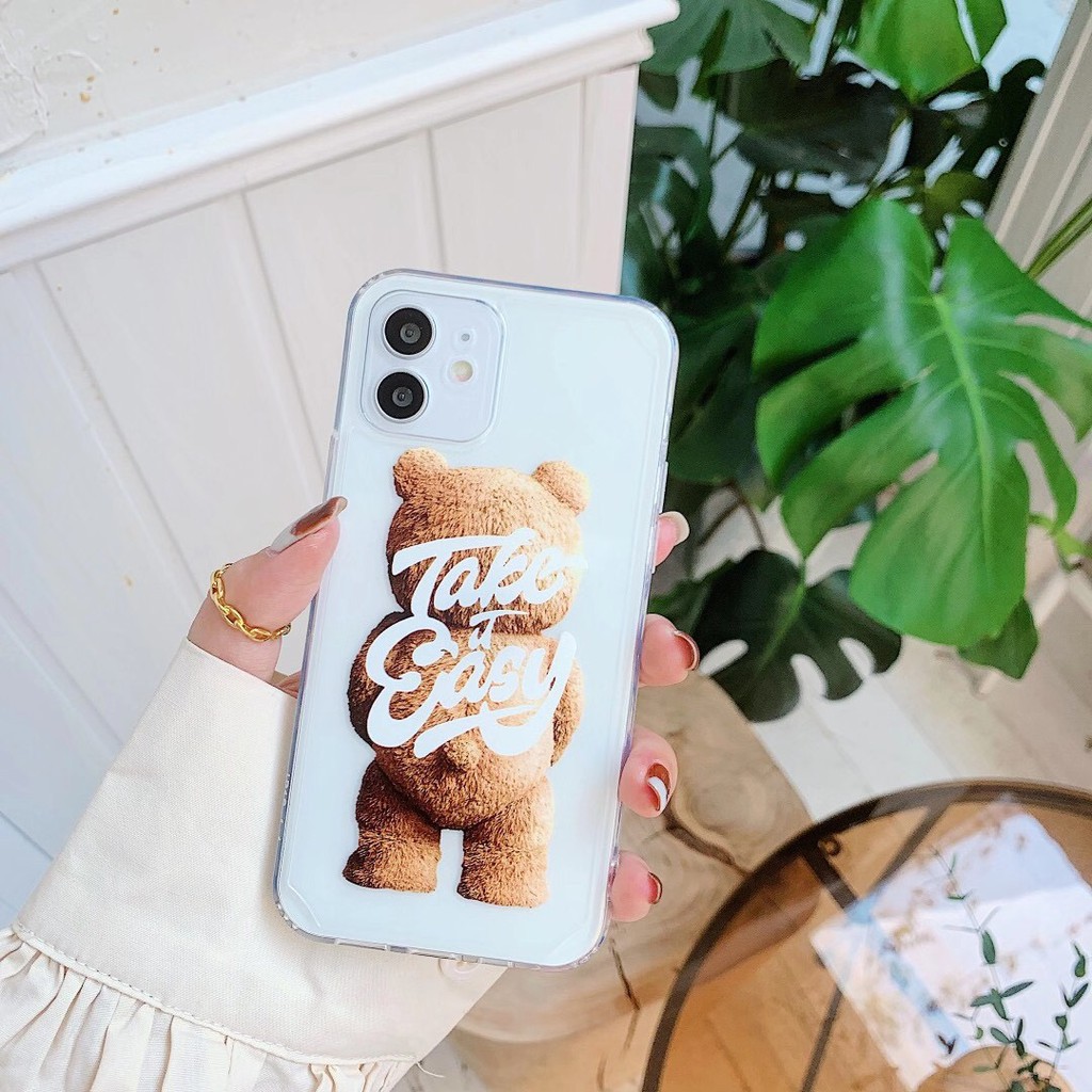 Ốp điện thoại TPU mềm in hình gấu bông thời trang cho iPhone12 12Pro Max 12Mini 11Pro Max 7Plus XSmax XR | BigBuy360 - bigbuy360.vn