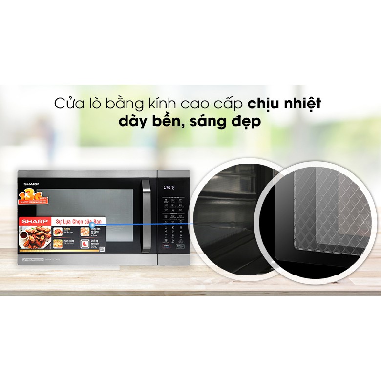 [Miễn Phí Vận Chuyển] Lò Vi Sóng Dòng Nướng Đối Lưu Cao Cấp SHARP R-C932XVN-BST (32 Lít) - Hàng chính hãng