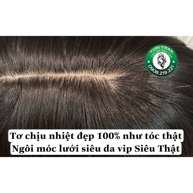 SIÊU DA ĐẦU LƯỚI VIP- Dáng tóc vic mái thưa đen tự nhiên form đẹp  tơ siêu cấp chịu max nhiệt , tặng kèm lưới