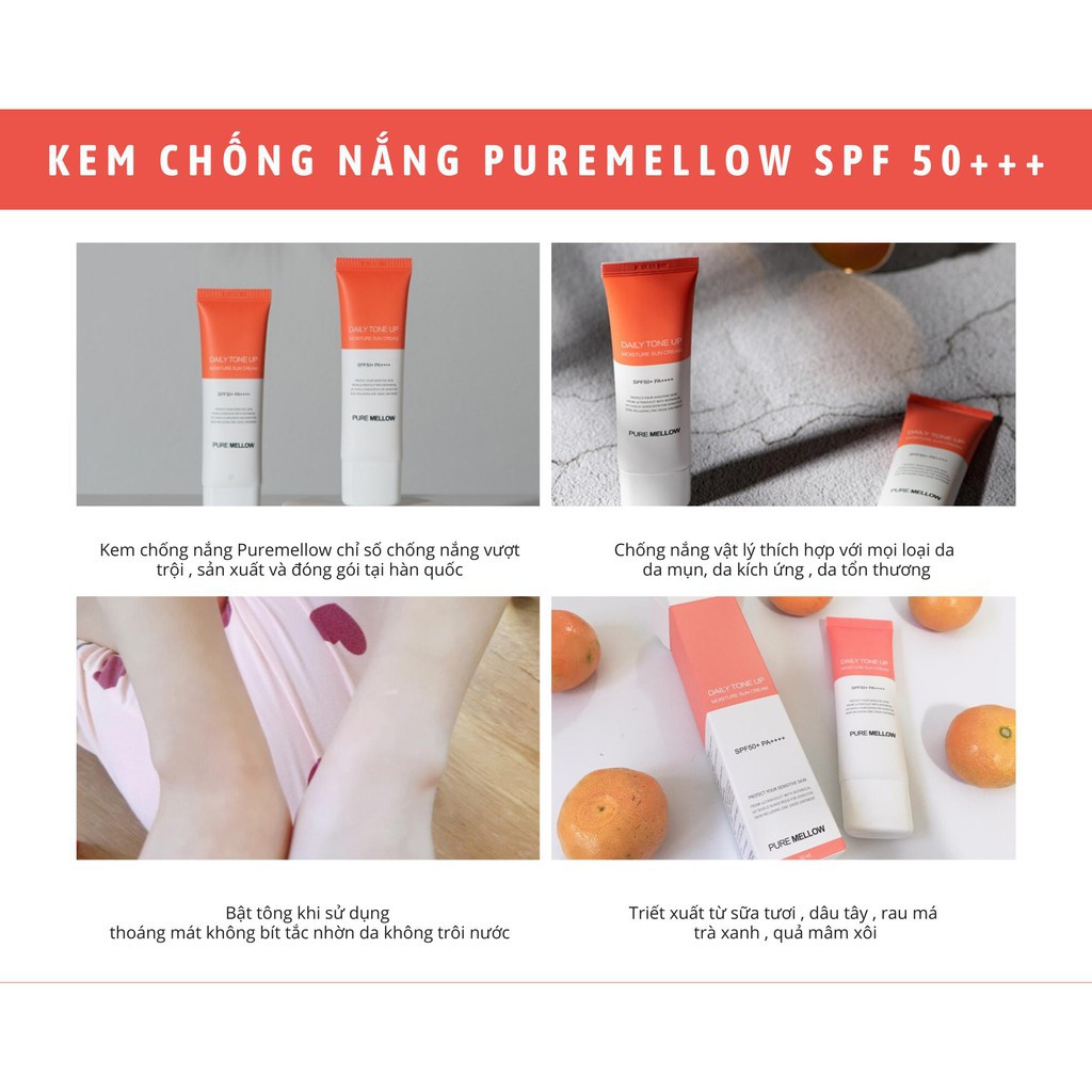 Kem chống nắng vật lý Daily Toneup Pure Mellow 50g