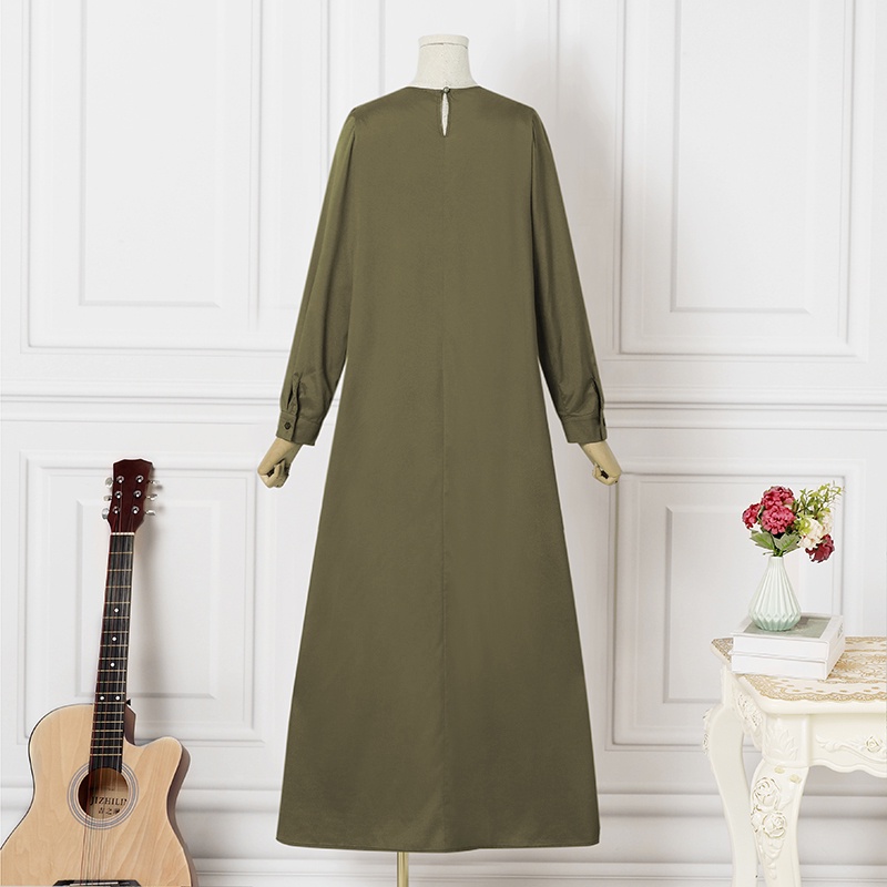 Đầm ZANZEA xòe xếp ly chữ A viền màu tương phản thời trang cho nữ