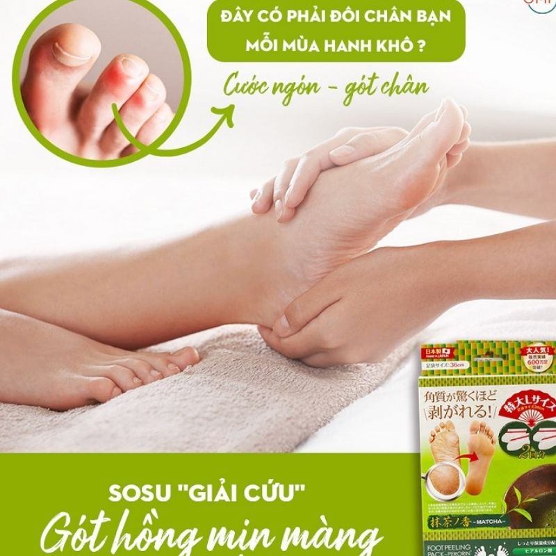 [Chính hãng] Túi Ủ Tẩy Tế Bào Chết Da Chân Foot Peeling Pack Perorin Hương Trà Xanh Nhật Bản