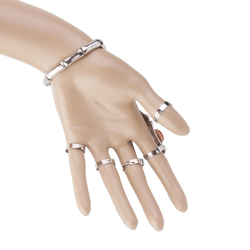 Fashion punk Silver hand finger skeleton bracelet slave ring | BigBuy360 - bigbuy360.vn