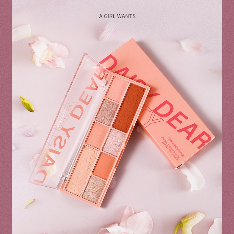 [Hàng mới về] Bảng phấn mắt DAISY DEAR màu sắc ánh nhũ chống nước tiện dụng