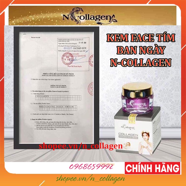 Kem Face Tím trắng da mặt Whitenning Face Cream chuẩn N-Collagen cải thiện mụn nám tàn nhan
