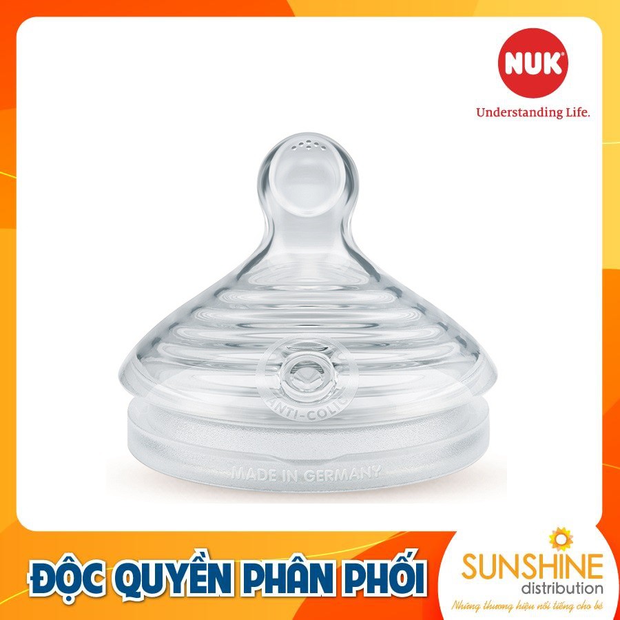 Bộ 2 núm ti NUK Nature Sense silicone  mềm nhẹ dai bền chống rách