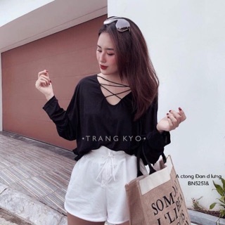 Áo thụng đan dây lưng - bn /hs