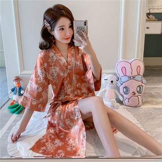 Đầm Ngủ Kimono Lụa Lạnh Thiết Kế Plus Size 500 +