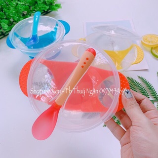 Bát chống đổ kèm thìa báo nóng