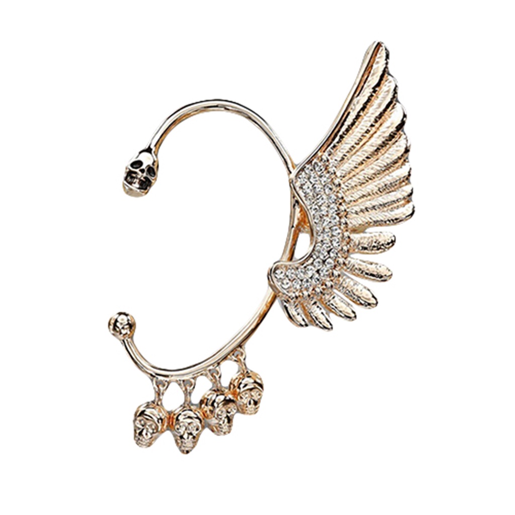 Khuyên đeo tai trái hình cánh đính đá thời trang