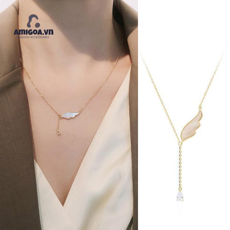 ✨✨Vòng cổ Hợp Kim Mặt Đôi Cánh Đính Đá