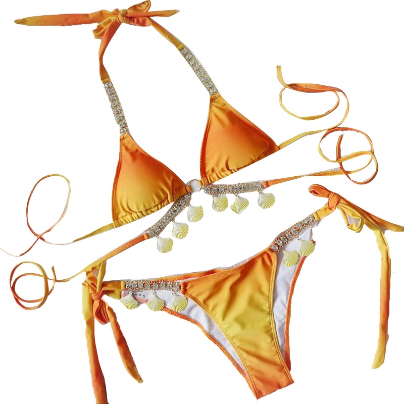 Bộ Đồ Bơi Bikini Hai Mảnh Buộc Dây Nâng Ngực Quyến Rũ Cho Nữ