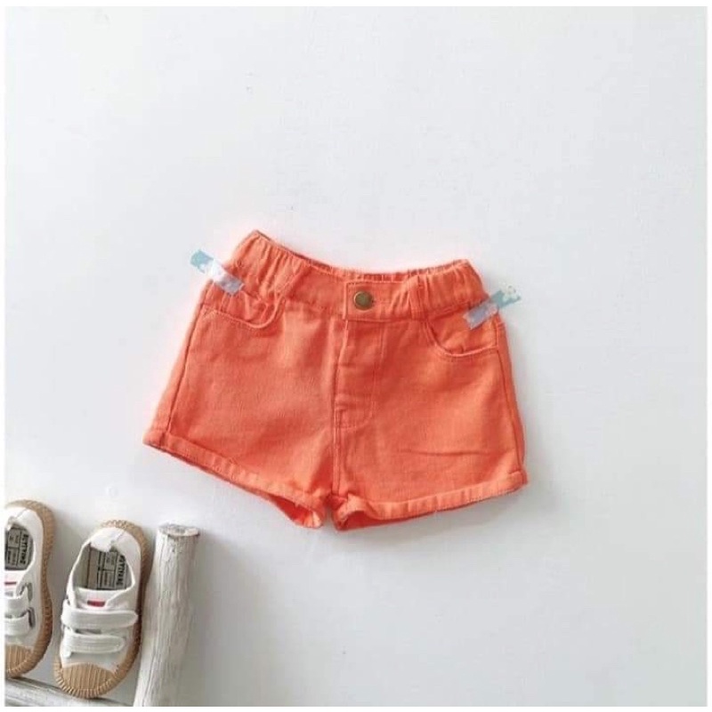 NT095 Quần Short đùi Kaki siêu mềm đẹp cho bé gái - quần chun mềm giả khuy