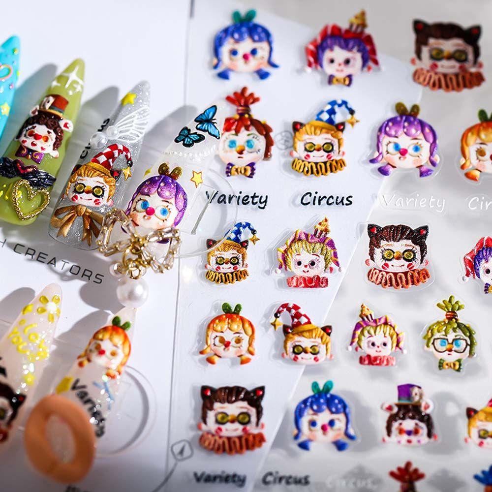 OCEANMAP Miếng Dán Móng Tay Tự Dính Họa Tiết Hoạt Hình Cậu Bé Bút Chì Shin-chan Thời Trang Cho Nữ